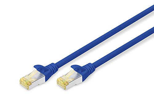 DIGITUS LAN Kabel Cat 6A - 0,5m - RJ45 Netzwerkkabel - S/FTP Geschirmt - Kompatibel zu Cat-6 & Cat-7 - Blau von DIGITUS