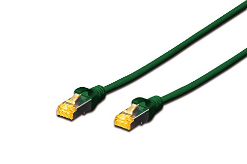 DIGITUS LAN Kabel Cat 6A - 0,5m - RJ45 Netzwerkkabel - S/FTP Geschirmt - Kompatibel zu Cat-6 & Cat-7 - Grün von DIGITUS