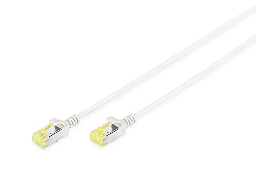DIGITUS LAN Kabel Cat 6A - 0,5m - Slim - RJ45 Netzwerkkabel - U/FTP Geschirmt - Kompatibel zu Cat-6 - Grau von DIGITUS