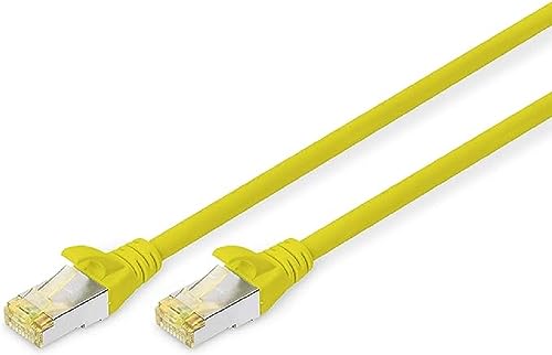 DIGITUS LAN Kabel Cat 6A - 10m - RJ45 Netzwerkkabel - S/FTP Geschirmt - Kompatibel zu Cat-6 & Cat-7 - Gelb von DIGITUS