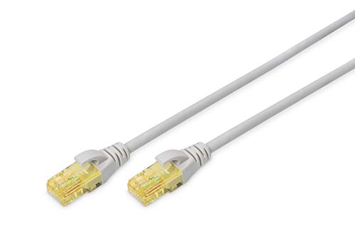 DIGITUS LAN Kabel Cat 6A - 1m - RJ45 Netzwerkkabel - U/UTP Ungeschirmt - Kompatibel zu Cat-6 & Cat-7 - Grau von DIGITUS