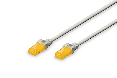 DIGITUS LAN Kabel Cat 6A - 2m - RJ45 Netzwerkkabel - U/UTP Ungeschirmt - Kompatibel zu Cat-6 & Cat-7 - Grau von DIGITUS