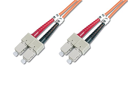 DIGITUS LWL Patch-Kabel OM1 - 5 m SC auf SC Glasfaser-Kabel - LSZH - Duplex Multimode 50/125µ - 10 GBit/s - Orange von DIGITUS