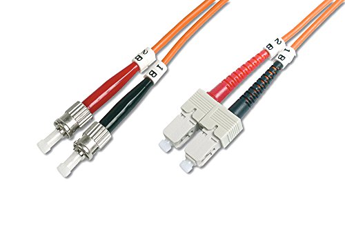 DIGITUS LWL Patch-Kabel OM2 - 10 m ST auf SC Glasfaser-Kabel - LSZH - Duplex Multimode 50/125µ - 10 GBit/s - Orange von DIGITUS