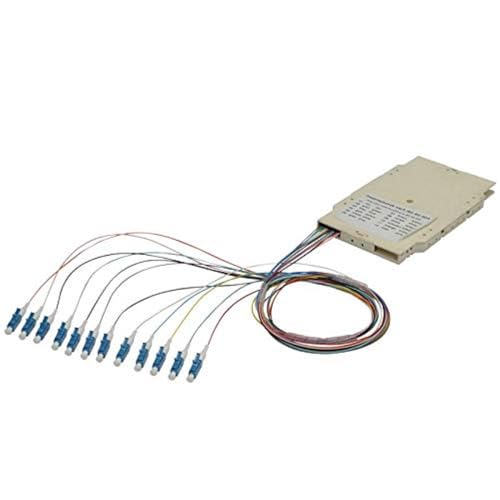 DIGITUS LWL Spleiß-Kassette - 12 Pigtails - Vormontiert - LC - OM4 - Durchgefärbt nach DIN IEC 60304 - Reinweiß von DIGITUS