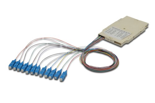 DIGITUS LWL Spleiß-Kassette - 12 Pigtails - Vormontiert - SC - OM4 - Durchgefärbt nach DIN IEC 60304 - Reinweiß von DIGITUS