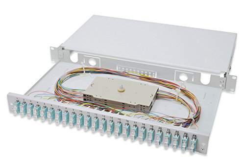DIGITUS LWL Spleißbox 24 Kupplungen - SC - OM3 - 1HE 19-Zoll - Multi-Mode Duplex - Mit Spleiß-Kassette - Rack-Einbau von DIGITUS
