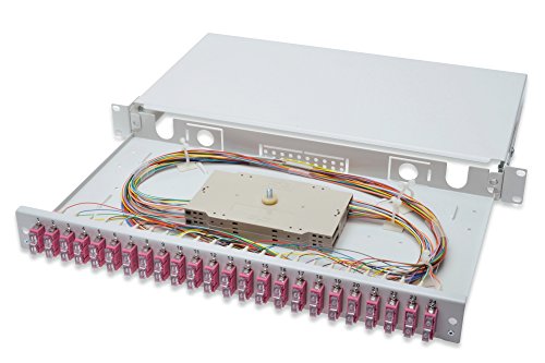 DIGITUS LWL Spleißbox 24 Kupplungen - SC - OM4 - 1HE 19-Zoll - Multi-Mode Duplex - Mit Spleiß-Kassette - Rack-Einbau von DIGITUS