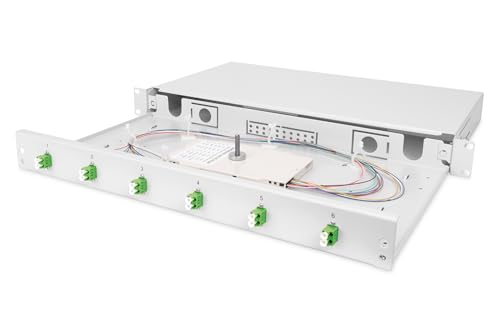 DIGITUS LWL Spleißbox 6 Kupplungen - LC/APC - OS2-1HE 19-Zoll - Single-Mode Duplex - Mit Spleiß-Kassette - Rack-Einbau - Grau DIGITUS LWL Spleißbox 6 Kupplungen - LC/APC - OS2-1HE 19-Zoll - Single-Mode Duplex - Mit Spleiß-Kassette - Rack-Einbau - Grau von DIGITUS