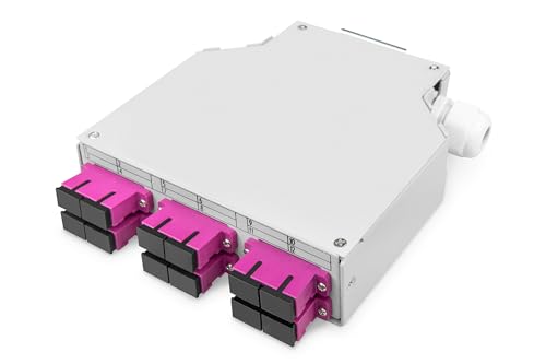DIGITUS LWL Spleißbox - bestückt - 6x SC Duplex - OM4 - Multimode - SC Glasfaser-Pigtail - Hutschienen-Montage - 6 Port - Stahlgehäuse - Grau DIGITUS LWL Spleißbox - bestückt - 6x SC Duplex - OM4 - Multimode - SC Glasfaser-Pigtail - Hutschienen-Montage - 6 Port - Stahlgehäuse - Grau von DIGITUS