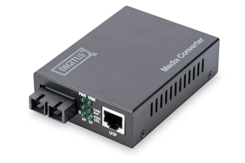 DIGITUS Medienkonverter - Multimode - Fast Ethernet - RJ45 / SC - 1310nm Wellenlänge - Bis 2km - Schwarz von DIGITUS
