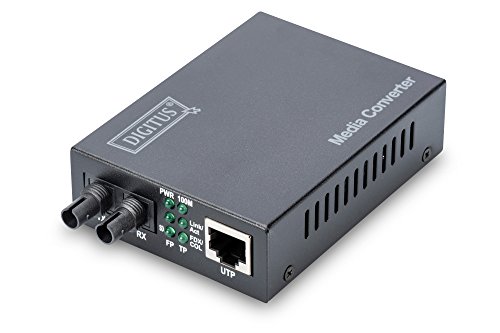 DIGITUS Medienkonverter - Multimode - Fast Ethernet - RJ45 / ST - 1310nm Wellenlänge - Bis 2km - Schwarz von DIGITUS