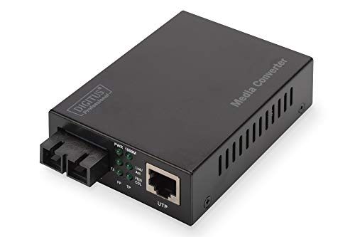 DIGITUS Medienkonverter - Multimode - Gbit Ethernet - RJ45 / SC - 850nm Wellenlänge - Bis 0.5km - Schwarz von DIGITUS