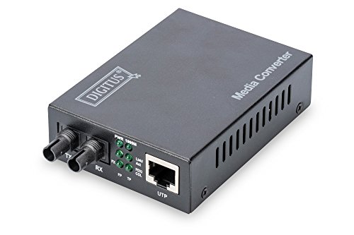 DIGITUS Medienkonverter - Multimode - Gbit Ethernet - RJ45 / ST - 850nm Wellenlänge - Bis 0.5km - Schwarz von DIGITUS