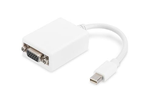 DIGITUS Mini DisplayPort Grafik Adapter, mDP zu VGA, QXGA 60Hz, 2048x1536 Pixel, Weiß von DIGITUS