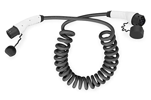 DIGITUS Mode 3 Ladekabel für Elektroautos & PHEV – 5 m – Typ 2 – 1-Phasig – 32 A – 7,4 kW – Spiralkabel – Schwarz DIGITUS Mode 3 Ladekabel für Elektroautos & PHEV – 5 m – Typ 2 – 1-Phasig – 32 A – 7,4 kW – Spiralkabel – Schwarz von DIGITUS