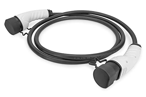 DIGITUS Mode 3 Ladekabel für Elektroautos & PHEV – 7,5 m – Typ 2 auf Typ 2 – 3-Phasig – 16 A – 11 kW – Schwarz von DIGITUS