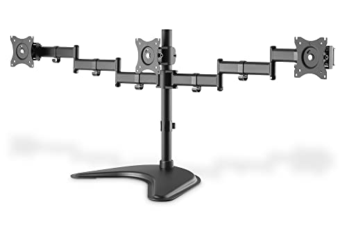 DIGITUS Monitorhalterung - Standfuß - 3 Monitore - Bis 27 Zoll - Bis 3X 8 kg - VESA 75 & 100 - Schwarz von DIGITUS