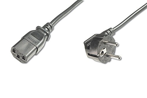 DIGITUS Netz-Anschlusskabel - 0.75 m - CEE 7/7 (Typ-F) 90° auf C13 - Stecker / Buchse - H05VV-F3G - 0.75 mm² von DIGITUS