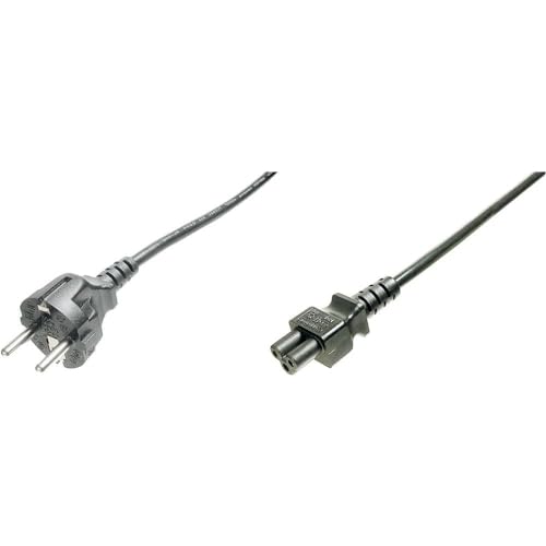 DIGITUS Netz-Anschlusskabel - 0.75 m - CEE 7/7 (Typ-F) auf C5 - Stecker / Buchse - H05VV-F3G - 0.75 mm² von DIGITUS