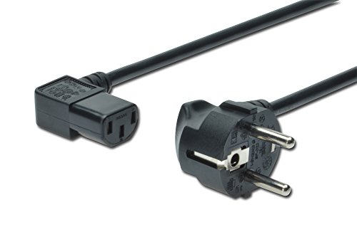 DIGITUS Netz-Anschlusskabel - 1.8 m - CEE 7/7 (Typ-F) 90° auf C13 90° - Stecker / Buchse - H05VV-F3G - 0.75 mm² von DIGITUS