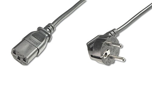DIGITUS Netz-Anschlusskabel - 1.8 m - CEE 7/7 (Typ-F) 90° auf C13 - Stecker / Buchse - H05VV-F3G - 0.75 mm² von DIGITUS