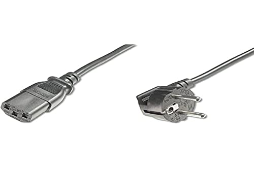 DIGITUS Netz-Anschlusskabel - 2.5 m - CEE 7/7 (Typ-F) 90° auf C13 - Stecker / Buchse - H05VV-F3G - 1.0 mm² von DIGITUS