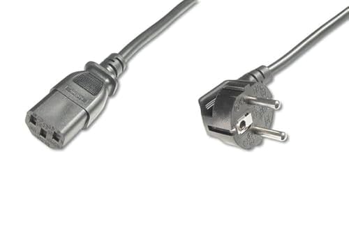 DIGITUS Netz-Anschlusskabel - 5.0 m - CEE 7/7 (Typ-F) 90° auf C13 - Stecker / Buchse - H05VV-F3G - 1.0 mm² von DIGITUS