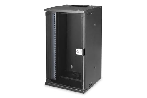 DIGITUS Netzwerk-Schrank 10-Zoll - 12HE - Wandmontage - unmontiert - HxBxT 591x316x298mm - Traglast 30kg - Nutztiefe 254mm - IP20 Schutzklasse - SOHO Pro-Serie - Schwarz von DIGITUS