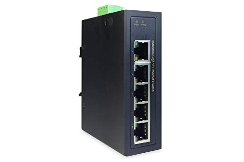 DIGITUS Netzwerk-Switch 5-Port - Hutschiene oder Wand-Montage - Gigabit Ethernet RJ45 Buchsen - DIN-Rail - 1 GBit/s von DIGITUS