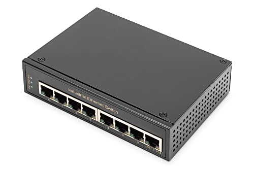 DIGITUS Netzwerk-Switch 8-Port - Hutschiene oder Wand-Montage - Gigabit Ethernet RJ45 Buchsen - DIN-Rail - 1 GBit/s von DIGITUS