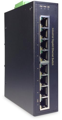 DIGITUS Netzwerk-Switch 8-Port - Hutschiene oder Wand-Montage - Gigabit Ethernet RJ45 Buchsen - DIN-Rail - 1 GBit/s von DIGITUS