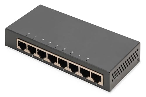 DIGITUS Netzwerk Switch – 8-Ports – Gigabit Ethernet 10/100/1000 Mbit/s – Unmanaged - Auto-MDI/MDI-X – Plug & Play – Lüfterlos – 8X RJ45-Ports – schwarz DIGITUS Netzwerk Switch – 8-Ports – Gigabit Ethernet 10/100/1000 Mbit/s – Unmanaged - Auto-MDI/MDI-X – Plug & Play – Lüfterlos – 8X RJ45-Ports – schwarz von DIGITUS