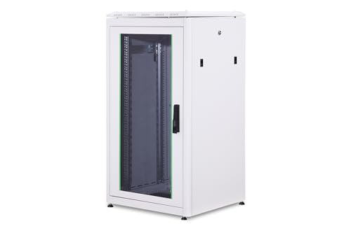 DIGITUS Netzwerkschrank - 19-Zoll Rack 22HE - 60x60 cm - Unique Serie - Traglast 800 kg - Nutztiefe 543 mm - Grau von DIGITUS