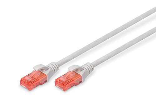 DIGITUS Patch-Kabel Cat-6 - 1.5m - U-UTP Schirmung - Kupfer-Adern - LSZH Mantel - Netzwerk-Kabel - Grau von DIGITUS