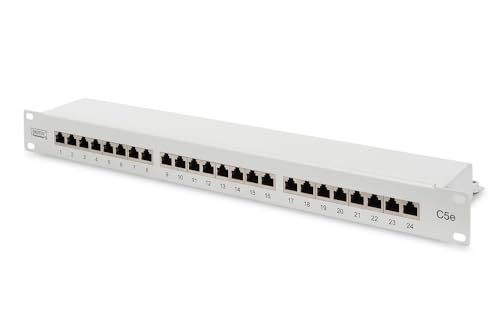 DIGITUS Patchpanel - 19-Zoll - Cat-5e - 24-Port RJ45 - Geschirmt - LSA Patch-Feld - Rack-Montage 1HE - Grau DIGITUS Patchpanel - 19-Zoll - Cat-5e - 24-Port RJ45 - Geschirmt - LSA Patch-Feld - Rack-Montage 1HE - Grau von DIGITUS