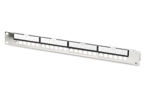 DIGITUS Patchpanel - Modular - Für Keystone-Module - 19-Zoll - 24-Port - Geschirmt - Rack-Montage 1HE - Grau von DIGITUS