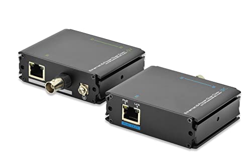 DIGITUS PoE+ Extender Set- Reichweite bei RJ45 bis 400m / bei Coax bis 500m - Fast Ethernet bis 100 MBit/s von DIGITUS