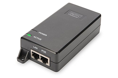 DIGITUS PoE+ Injektor - IEEE802.3at - Gigabit Ethernet - 30 Watt - max. 55 Volt - Stromversorgung Pin 4/5(+) & 7/8(-) von DIGITUS