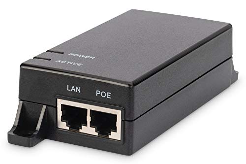 DIGITUS PoE Injektor - IEEE802.3af - Gigabit Ethernet - 15.4 Watt - max. 48 Volt - Stromversorgung Pin 4/5(+) & 7/8(-) von DIGITUS