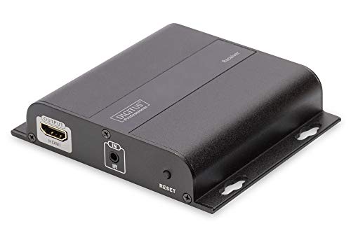 DIGITUS Professional 4K HDMI Extender (Empfängereinheit), IP fähig und Direktverbindung (Cat 5, 5e, 6), bis zu 253 Empfänger, Auflösung 3840x2160p mit 30 Hz, Schwarz von DIGITUS