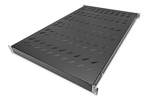 DIGITUS Professional DN-97649 - Fachboden mit variabler Tiefe zum Festeinbau in 19" Schränke - Traglast 50 kg - ab 1000 mm Schranktiefe - 1HE - Farbe schwarz von DIGITUS
