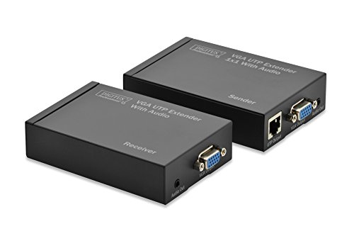 DIGITUS Professional DS-53400 - VGA Extender - Set (Sender/Empfänger) - bis zu 300 m Reichweite - UTP Patchkabel (Cat 5e/6) - bis zu 1920 x 1200 Pixel - schwarz von DIGITUS