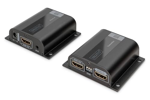 DIGITUS Professional DS-55100-1 - HDMI Extender - Full HD - Set (Sender/Empfänger) - nur 1 Netzteil erforderlich - bis zu 50 m Reichweite - Patchkabel (Cat 6, Cat 6A, Cat 7) - schwarz von DIGITUS