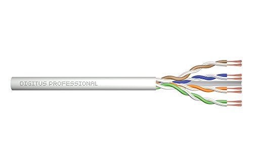 DIGITUS Roh-Patchkabel Cat-6 - Meterware Unkonfektioniert - 305 m - U-UTP Netzwerk-Kabel - LSZH - AWG 26/7 - Grau von DIGITUS