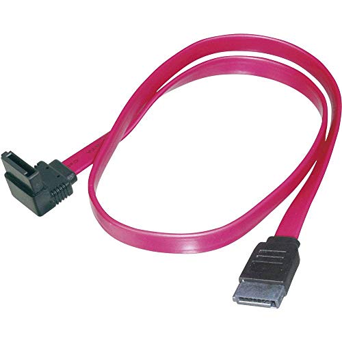 DIGITUS SATA III Anschlusskabel - L-Typ Buchse/Buchse - 90° gewinkelter Stecker - 0.5m - 6 Gbit/s - SATA 3 - Datenkabel - passend für HDDs, SSDs oder optische Laufwerke - Rot von DIGITUS