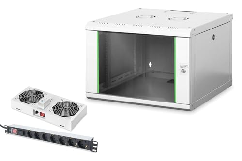 DIGITUS Set: 19" 7HE Netzwerkschrank + Dachlüfter + 7-Port Steckdosenleiste // 19 Zoll Rack – Wandmontage – 600mm Tiefe – Traglast 100kg – Nutztiefe 305-450 mm – Unique Serie – Grau DIGITUS Set: 19" 7HE Netzwerkschrank + Dachlüfter + 7-Port Steckdosenleiste // 19 Zoll Rack – Wandmontage – 600mm Tiefe – Traglast 100kg – Nutztiefe 305-450 mm – Unique Serie – Grau von DIGITUS