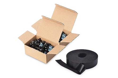 DIGITUS Set: M6 Schrauben & Käfigmuttern – 100 Stück – Für 19-Zoll & 10-Zoll Schränke – Schwarz + Klettband für Kabelmanagement DIGITUS Set: M6 Schrauben & Käfigmuttern – 100 Stück – Für 19-Zoll & 10-Zoll Schränke – Schwarz + Klettband für Kabelmanagement von DIGITUS