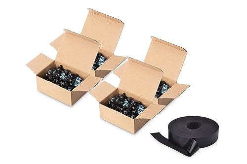 DIGITUS Set: M6 Schrauben & Käfigmuttern – 200 Stück – Für 19-Zoll & 10-Zoll Schränke – Schwarz + Klettband für Kabelmanagement DIGITUS Set: M6 Schrauben & Käfigmuttern – 200 Stück – Für 19-Zoll & 10-Zoll Schränke – Schwarz + Klettband für Kabelmanagement von DIGITUS