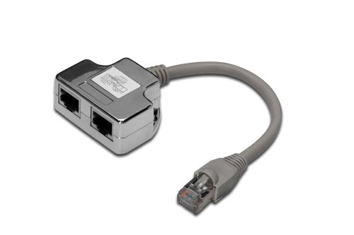 DIGITUS T-Adapter RJ45 CAT5e 19cm 1xRJ45 Stecker auf 2xRJ45 Buchse von DIGITUS